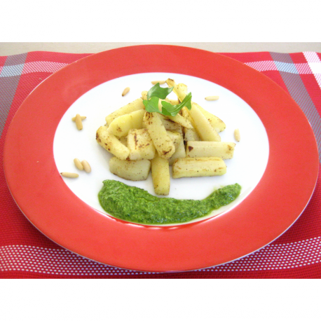 Panés poêlés et pesto de roquette