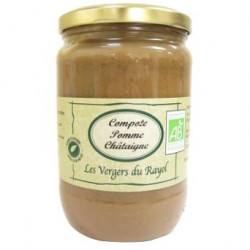 Compote allégée en sucre Pomme / Châtaigne bio (630g)