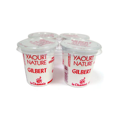 Yaourt nature au lait entier Laiterie Gilbert (4x125g)